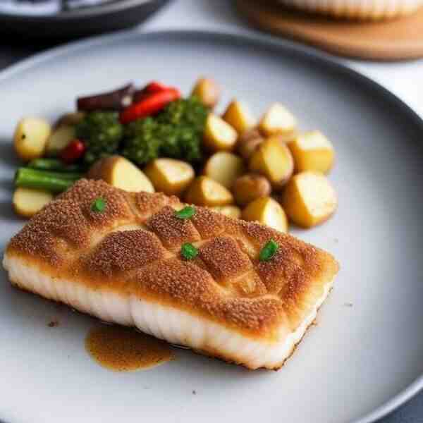 Судак запеченный с овощами и картофелем